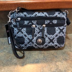 Stone Mountain Quilted Shoulder Bag Black Knot NWT